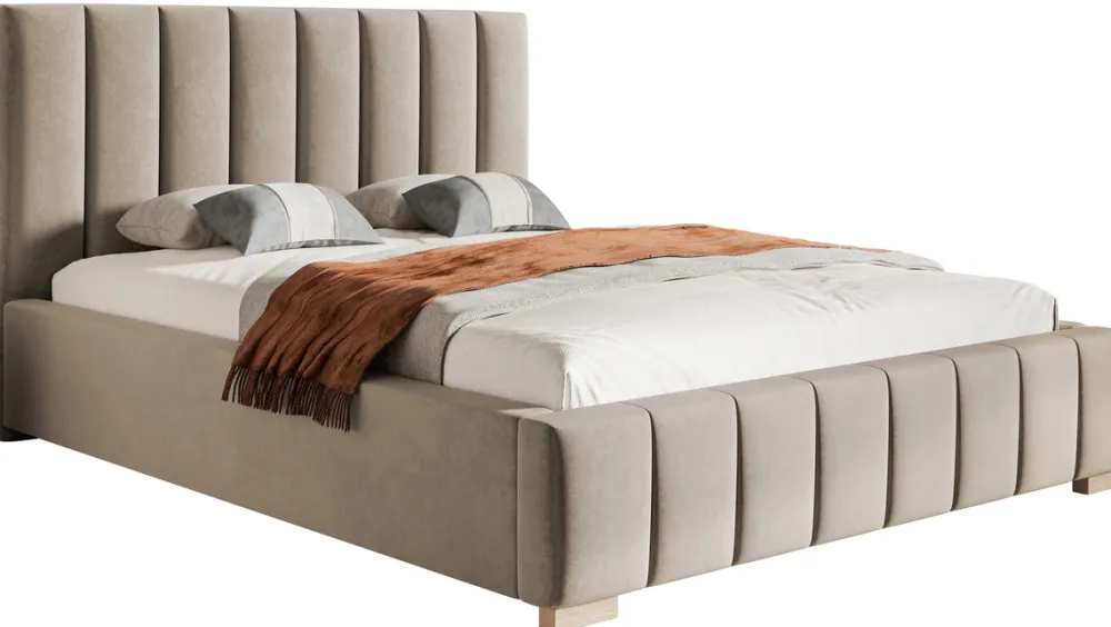 Łóżka Młodzieżowe|Łóżka Z Zagłówkiem>Riban Sypialniane łóżko 140x200 cm tapicerowane SENDY
