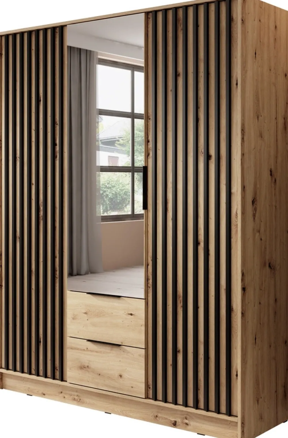 Meble Młodzieżowe|Zestawy Mebli Do Przedpokoju>PIASKI Szafa 155 cm dąb artisan KELLY