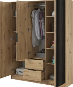 Meble Młodzieżowe|Zestawy Mebli Do Przedpokoju>PIASKI Szafa 155 cm dąb artisan KELLY