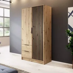 Meble Młodzieżowe|Zestawy Mebli Do Przedpokoju></noscript>PIASKI Szafa 105 cm dąb artisan KELLY