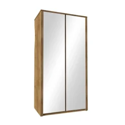 Szafy Dwudrzwiowe|Szafy Młodzieżowe>GAŁA MEBLE Szafa 113 cm do przedpokoju uchylna z lustrami MELVIN dąb lefkas