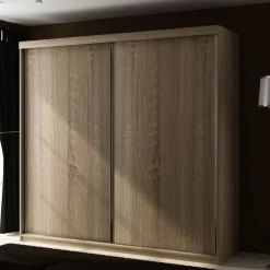 Zestawy Mebli Do Przedpokoju|Szafy Do Przedpokoju>KIER Szafa 200 cm do sypialni dwudrzwiowa przesuwna TARO dąb sonoma