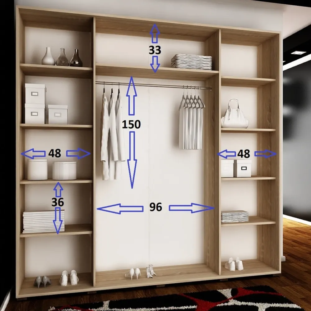Szafy Przesuwne|Zestawy Mebli Do Przedpokoju>KIER Szafa 200 cm do sypialni z lustrem przesuwna TARO biały