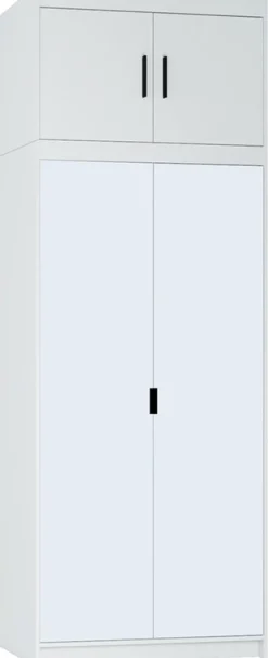 Meble Dla Dzieci|Zestawy Mebli Do Przedpokoju>Lempert Szafa 90 cm z lustrem i nadstawką do sypialni KUBA biały
