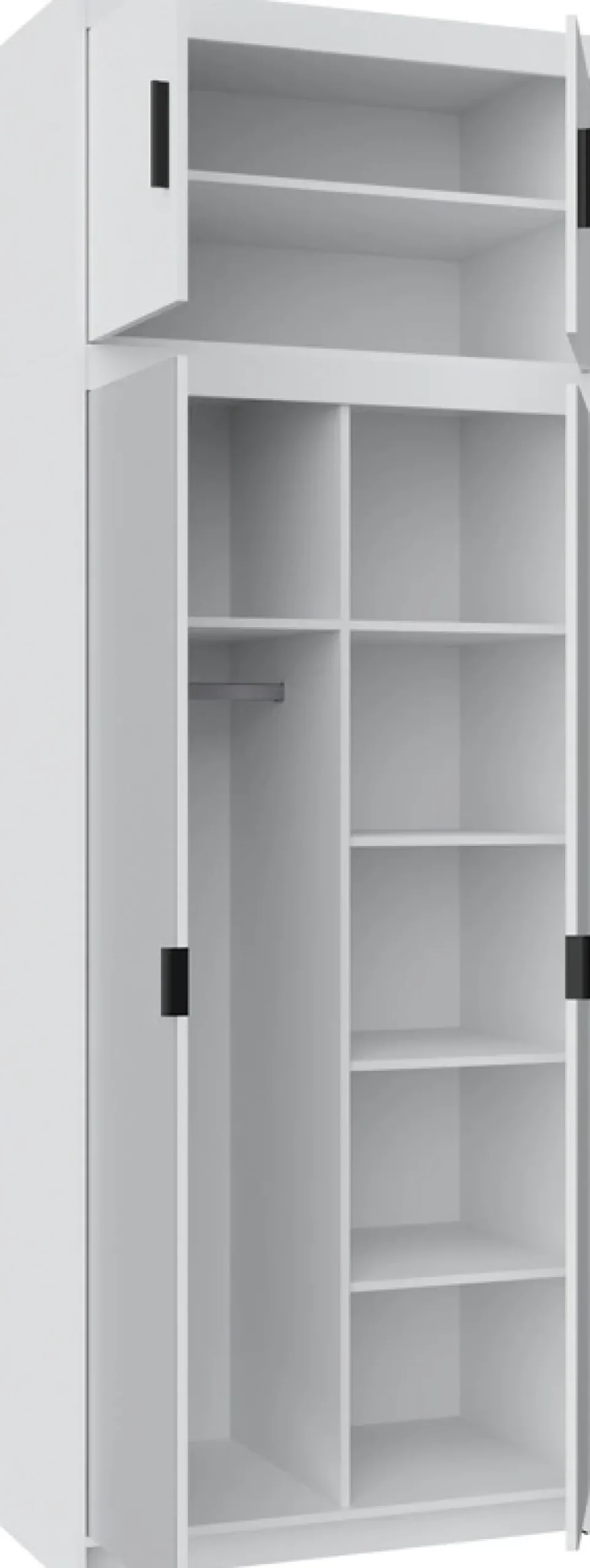 Meble Dla Dzieci|Zestawy Mebli Do Przedpokoju>Lempert Szafa 90 cm z lustrem i nadstawką do sypialni KUBA biały