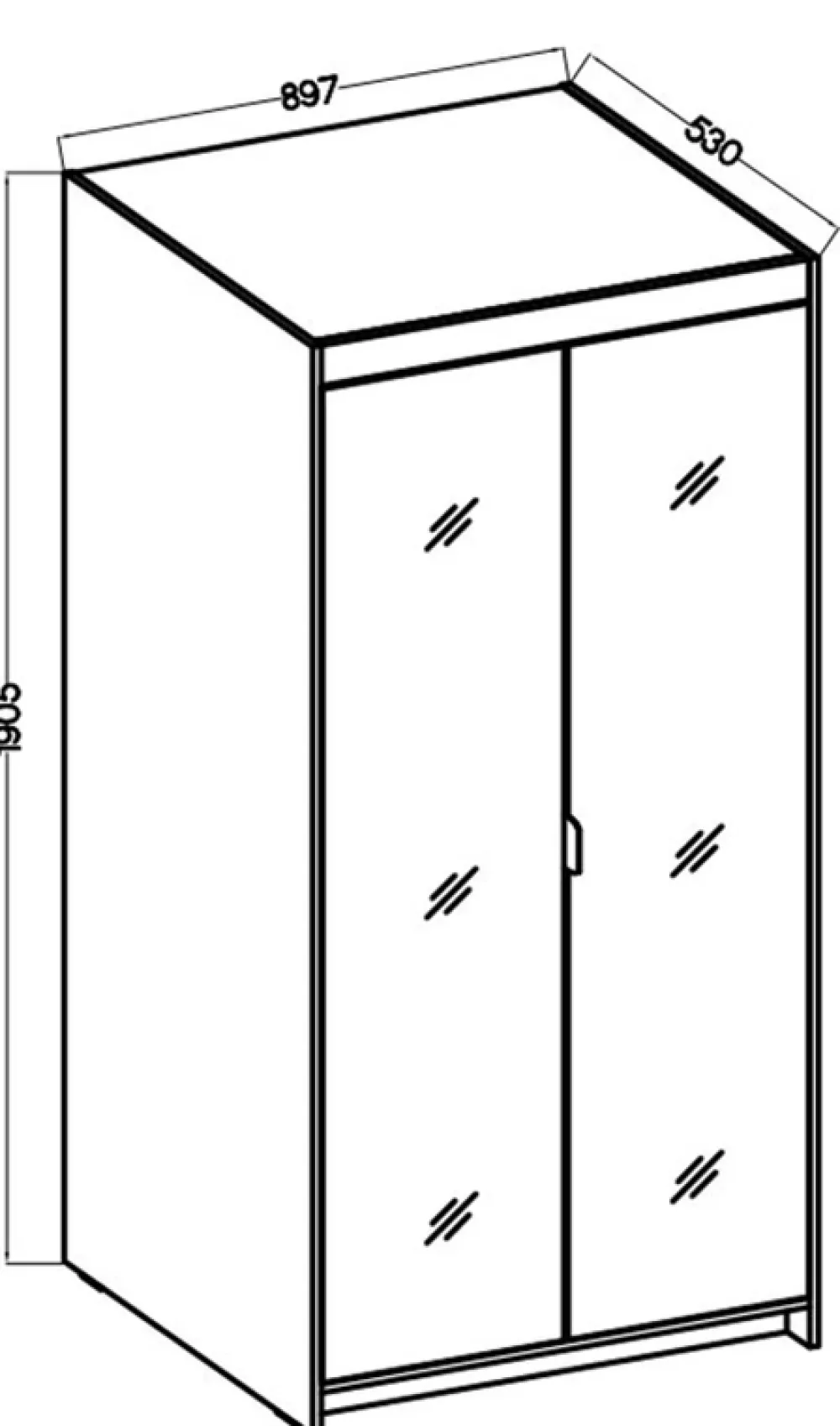Meble Dla Dzieci|Zestawy Mebli Do Przedpokoju>Lempert Szafa 90 cm z lustrem i nadstawką do sypialni KUBA biały