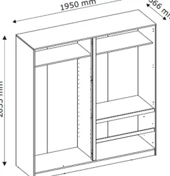 Zestawy Mebli Do Sypialni|Szafy Młodzieżowe></noscript>INTER MEBLE Szafa 195 cm z półkami i szufladami do sypialni BALVIO dąb artisan