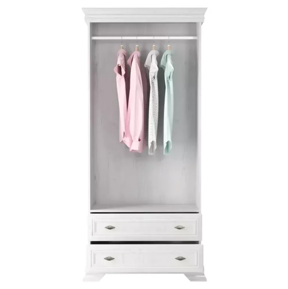 Zestawy Mebli Do Sypialni|Zestawy Mebli Do Salonu>GAŁA MEBLE Szafa biała dwudrzwiowa KOLONIA sosna andersen