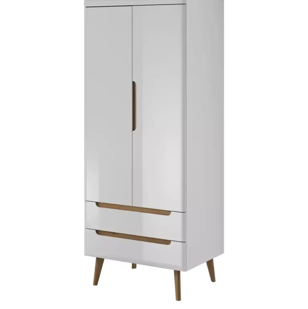 Szafy Dwudrzwiowe|Szafy Młodzieżowe>PIASKI Szafa biała połysk 80 cm RENI