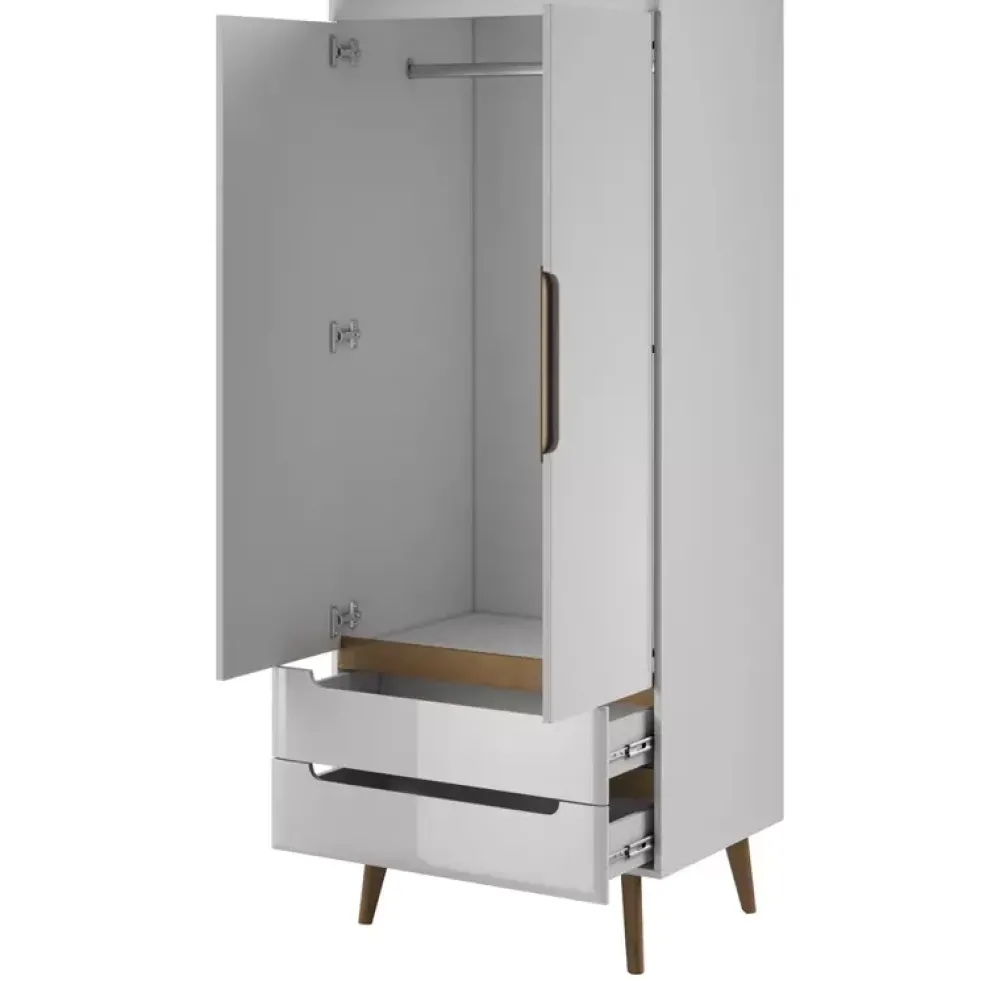 Szafy Dwudrzwiowe|Szafy Młodzieżowe>PIASKI Szafa biała połysk 80 cm RENI