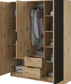 Meble Młodzieżowe|Zestawy Mebli Do Przedpokoju>PIASKI Szafa dąb artisan 155 cm KELLY