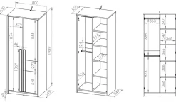 Zestawy Mebli Młodzieżowych|Szafy Młodzieżowe></noscript>ML Meble Szafa do pokoju młodzieżowego w stylu skandynawskim 80 cm DROP