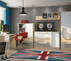 Zestawy Mebli Młodzieżowych|Szafy Młodzieżowe></noscript>ML Meble Szafa do pokoju młodzieżowego w stylu skandynawskim 80 cm DROP