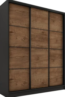 Zestawy Mebli Do Przedpokoju|Szafy Trzydrzwiowe>BROMARKT Szafa do przedpokoju 150 cm LOFT dąb lefkas