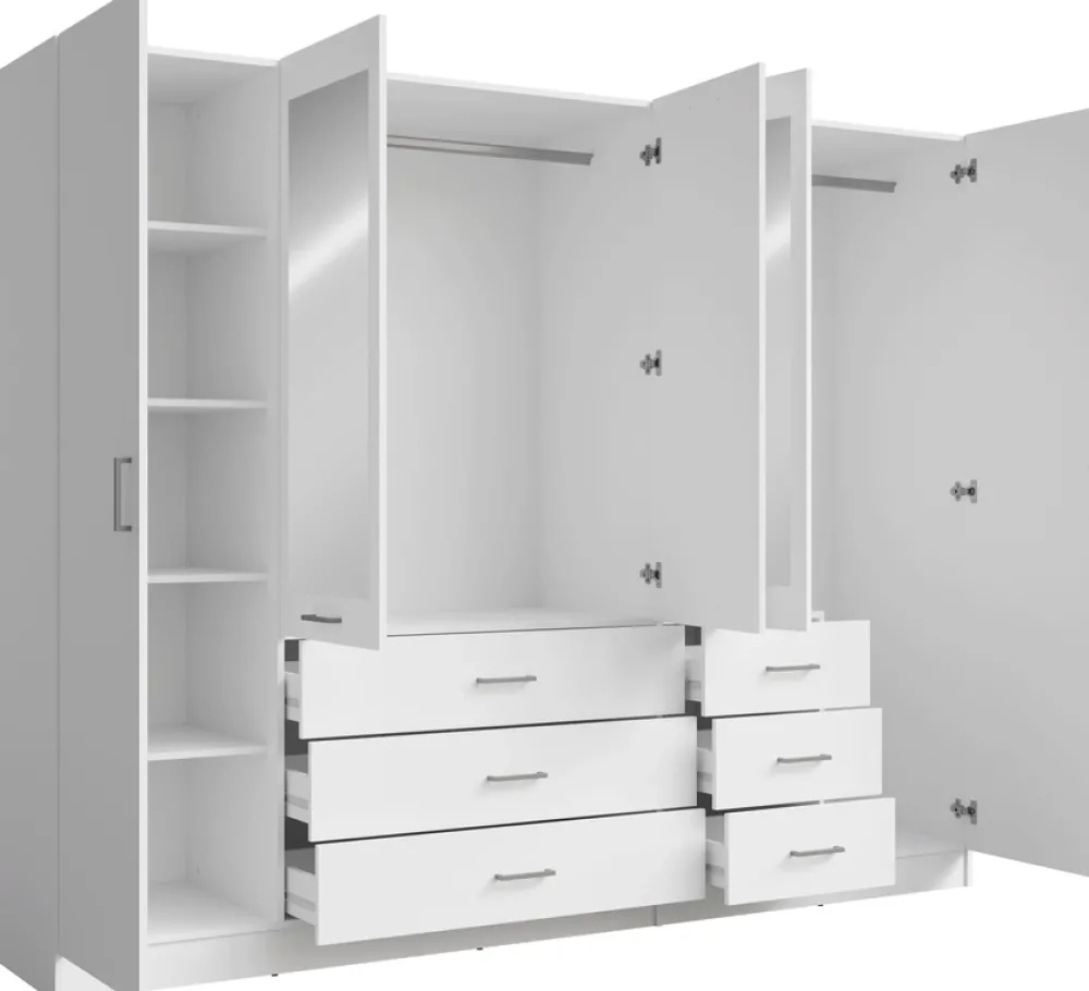 Garderoby|Zestawy Mebli Do Przedpokoju>MEBLOSIEK Szafa do przedpokoju z lustrem KONGO 250 cm biała