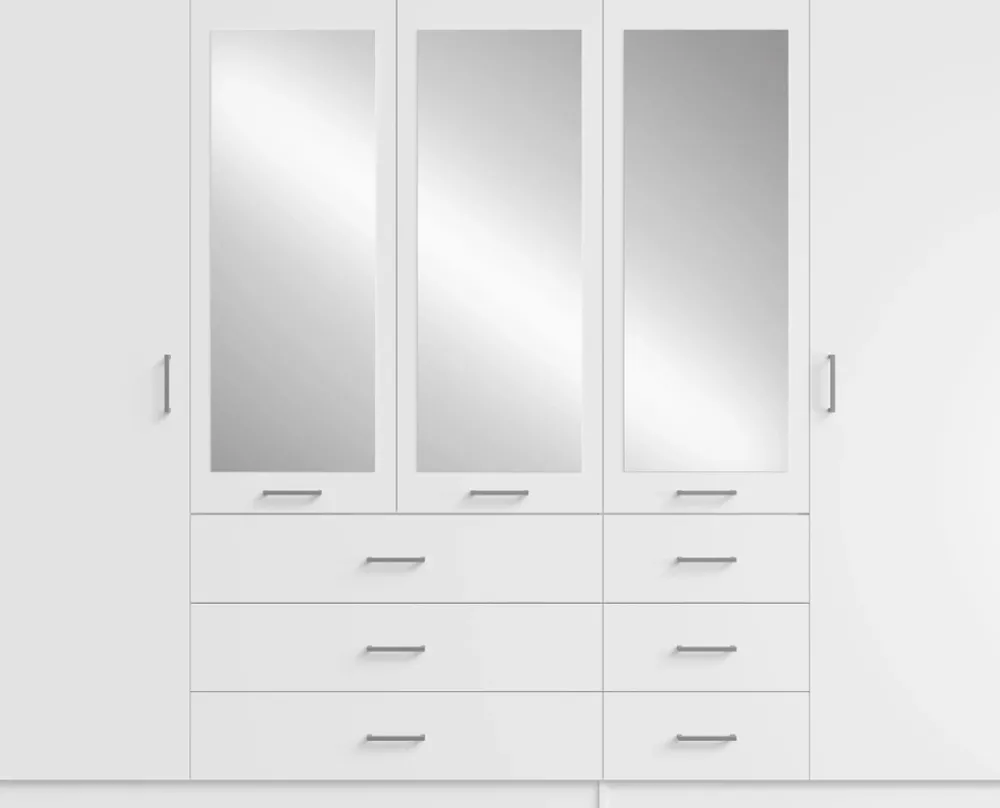 Garderoby|Zestawy Mebli Do Przedpokoju>MEBLOSIEK Szafa do przedpokoju z lustrem KONGO 250 cm biała