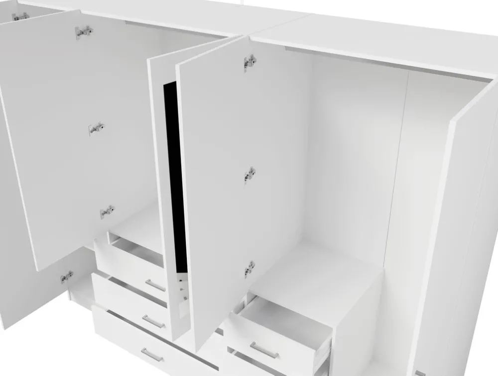 Garderoby|Zestawy Mebli Do Przedpokoju>MEBLOSIEK Szafa do przedpokoju z lustrem KONGO 250 cm biała