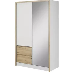 Szafy Do Przedpokoju|Szafy Do Salonu>PIASKI Szafa do salonu 130 cm biały dąb artisan MALTA