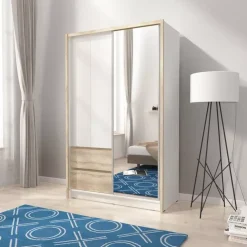 Szafy Do Salonu|Szafy Do Sypialni></noscript>PIASKI Szafa do salonu 130 cm biały dąb sonoma MALTA