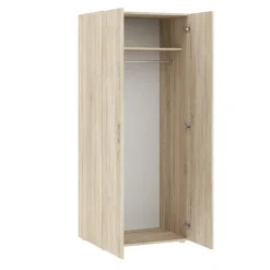 Szafy Otwierane>INTER MEBLE Szafa do sypialni 74 cm dwudrzwiowa z drążkiem BARENA dąb sonoma