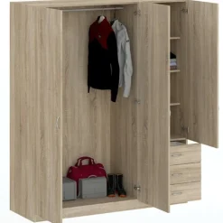 Zestawy Mebli Do Przedpokoju|Szafy Trzydrzwiowe></noscript>INTER MEBLE Szafa do sypialni 146 cm z szufladami GENTIO trzydrzwiowa dąb sonoma