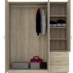 Zestawy Mebli Do Przedpokoju|Szafy Trzydrzwiowe></noscript>INTER MEBLE Szafa do sypialni 146 cm z szufladami GENTIO trzydrzwiowa dąb sonoma