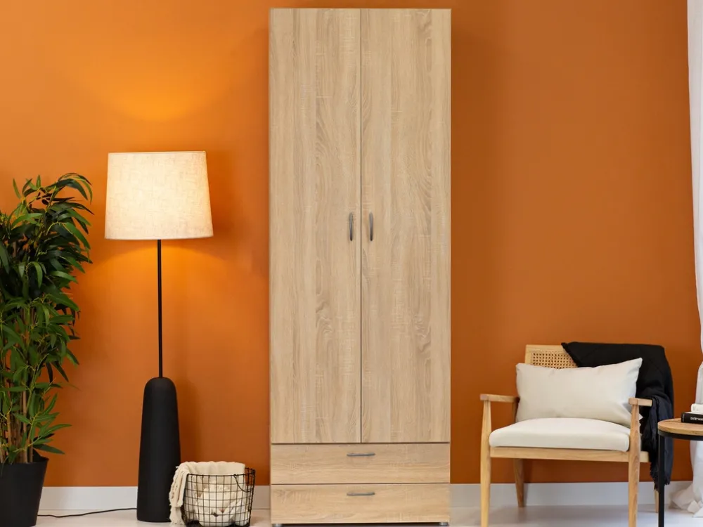 Meble Dla Dzieci|Szafy Modułowe>INTER MEBLE Szafa do sypialni dwudrzwiowa z drążkiem BARENA dąb sonoma
