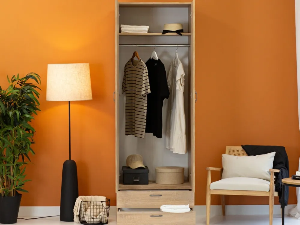 Meble Dla Dzieci|Szafy Modułowe>INTER MEBLE Szafa do sypialni dwudrzwiowa z drążkiem BARENA dąb sonoma