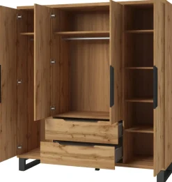 Meble Młodzieżowe|Zestawy Mebli Do Sypialni>Helvetia Szafa do sypialni w stylu loftowym z szufladami HALLE S