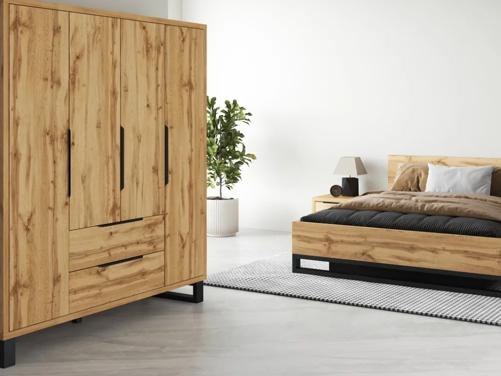 Meble Młodzieżowe|Zestawy Mebli Do Sypialni>Helvetia Szafa do sypialni w stylu loftowym z szufladami HALLE S