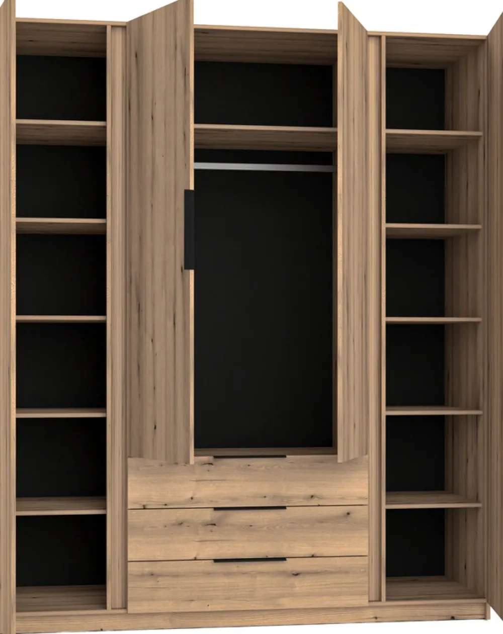 Szafy Młodzieżowe|Szafy Otwierane>Lempert Szafa do sypialni z lustrem i półkami 200 cm KARAT