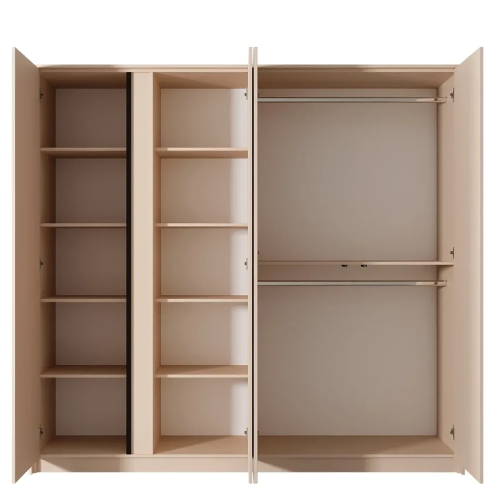 Zestawy Mebli Do Sypialni|Zestawy Mebli Do Przedpokoju>LASKI Szafa do sypialni z lustrem DESIO Beż