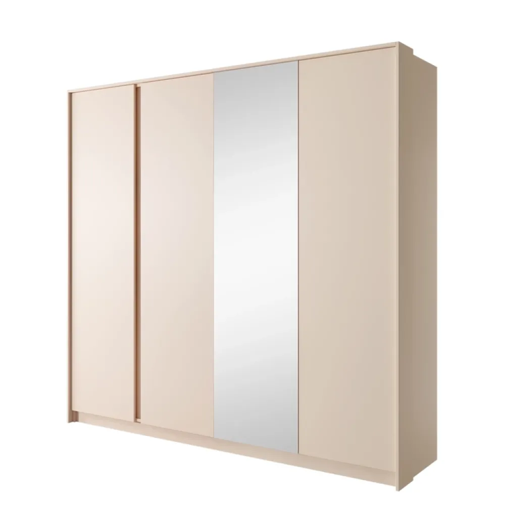 Zestawy Mebli Do Sypialni|Zestawy Mebli Do Przedpokoju>LASKI Szafa do sypialni z lustrem DESIO Beż