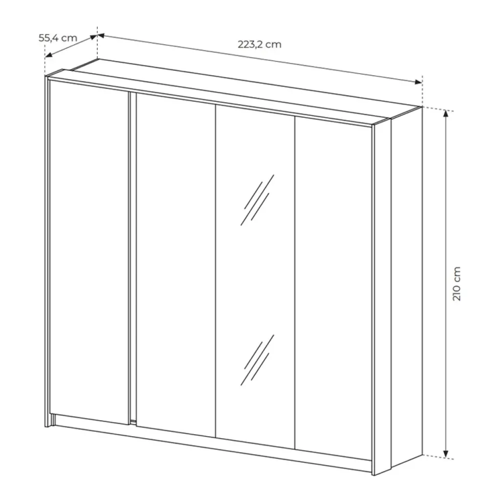 Zestawy Mebli Do Sypialni|Zestawy Mebli Do Przedpokoju>LASKI Szafa do sypialni z lustrem DESIO Beż