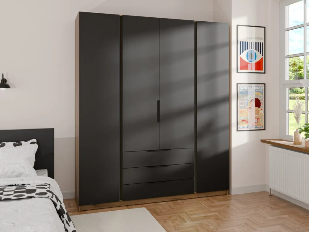 Szafy Młodzieżowe|Szafy Otwierane>Lempert Szafa do sypialni z półkami i szufladami KARAT 200 cm