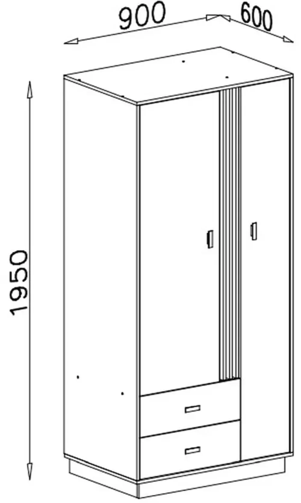 Szafy Dwudrzwiowe|Szafy Młodzieżowe>MEBLAR Szafa dwudrzwiowa 90 cm AGRA