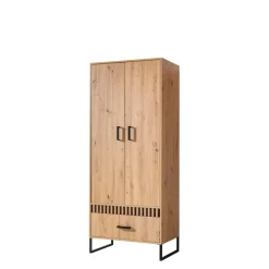 Szafy Dwudrzwiowe|Szafy Młodzieżowe>DOMEL Szafa dwudrzwiowa 80 cm LAMELIX dąb artisan