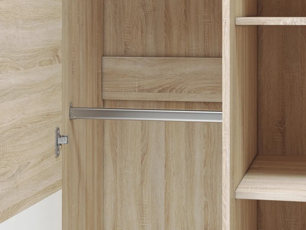 Zestawy Mebli Do Salonu|Zestawy Mebli Młodzieżowych>ML Meble Szafa dwudrzwiowa 92 cm z półkami i drążkami CASTEL