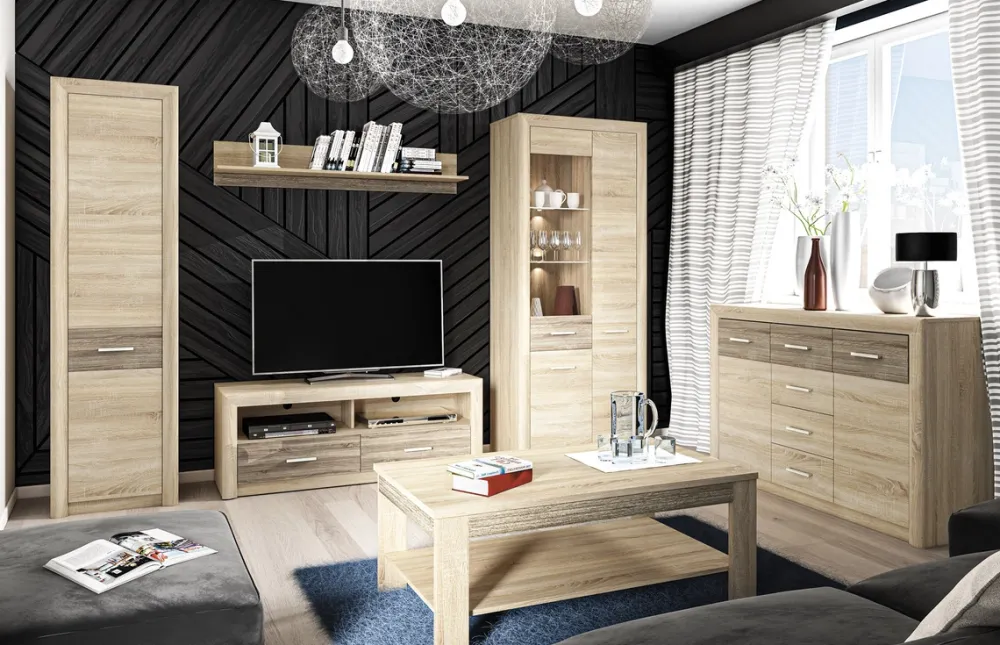 Zestawy Mebli Do Salonu|Zestawy Mebli Młodzieżowych>ML Meble Szafa dwudrzwiowa 92 cm z półkami i drążkami CASTEL