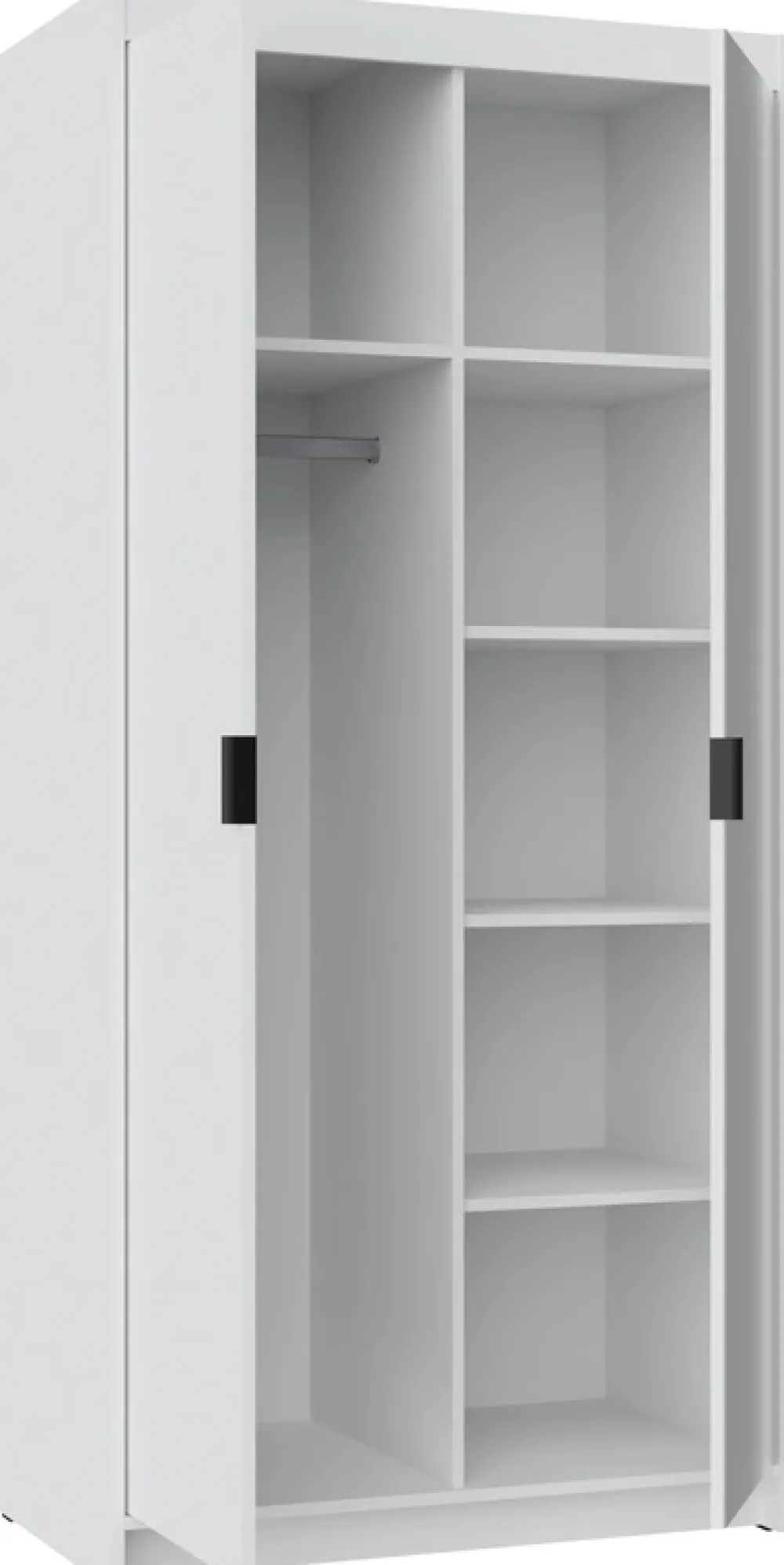 Zestawy Mebli Do Przedpokoju|Szafy Modułowe>Lempert Szafa dwudrzwiowa modułowa z półkami i lustrem 90 cm KUBA dąb lefkas