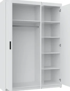 Garderoby|Meble Młodzieżowe>Lempert Szafa dwudrzwiowa modułowa z lustrem 133 cm do sypialni KUBA dąb sonoma