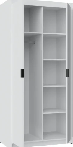 Meble Dla Dzieci>Lempert Szafa dwudrzwiowa modułowa z półkami i lustrem 90 cm KUBA dąb lefkas