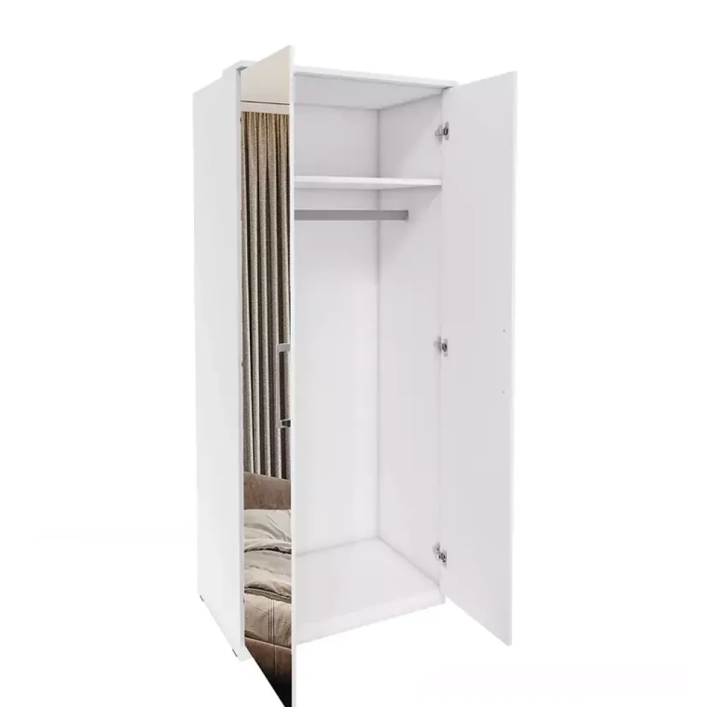 Szafy Dwudrzwiowe|Szafy Młodzieżowe>Helvetia Szafa dwudrzwiowa z lustrem SIERRA połysk biały