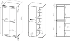 Zestawy Mebli Do Sypialni|Zestawy Mebli Młodzieżowych></noscript>ML Meble Szafa dwudrzwiowa z półkami i drążkami 92 cm BLANCO
