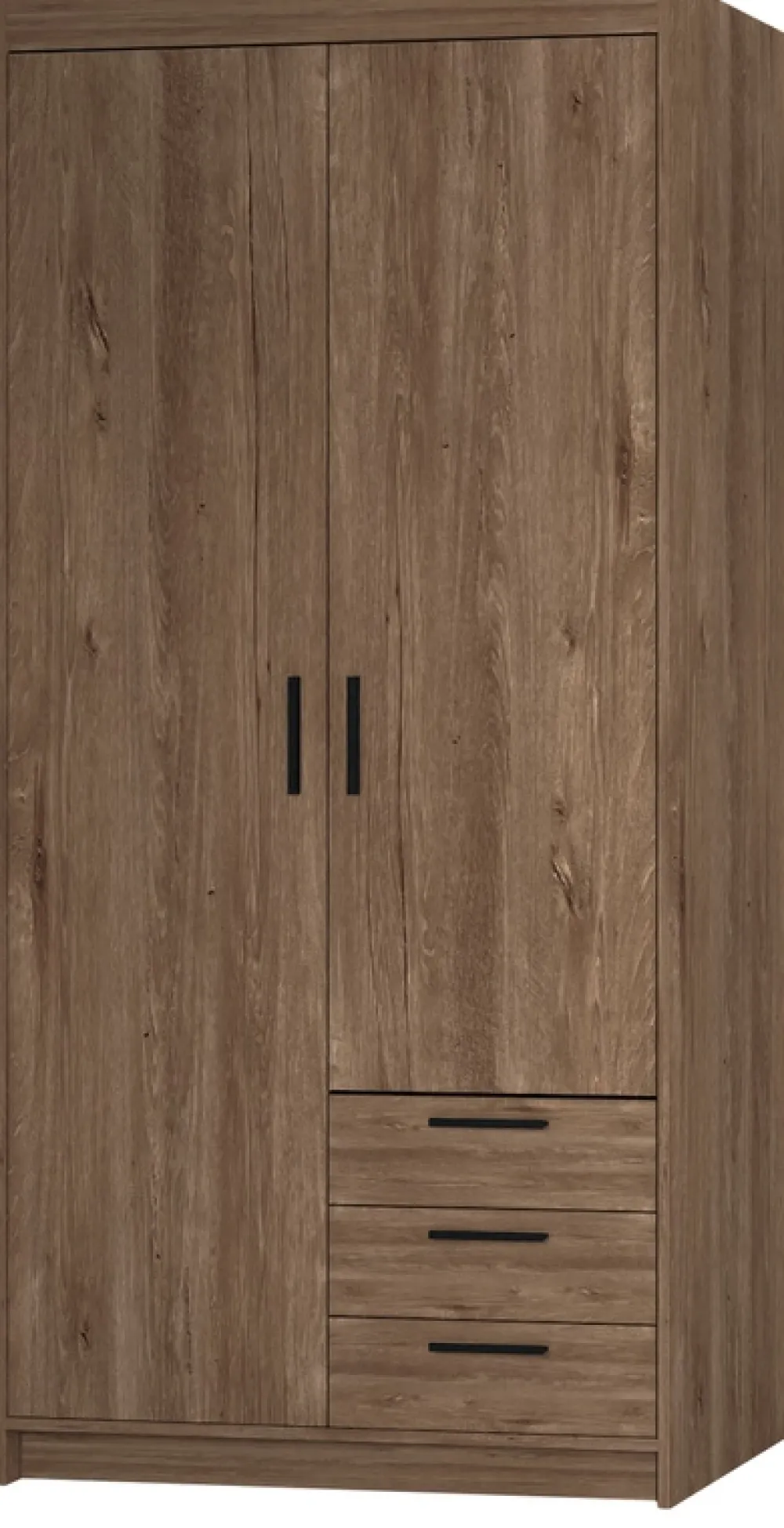 Zestawy Mebli Do Przedpokoju|Szafy Modułowe>Lempert Szafa dwudrzwiowa z półkami i szufladami modułowa 90 cm KUBA dąb lefkas