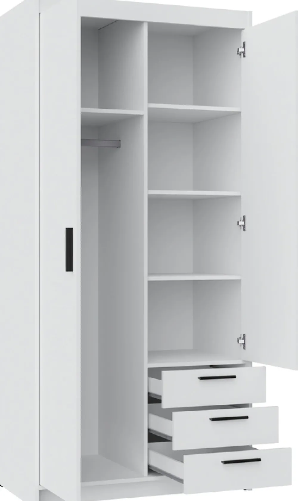 Zestawy Mebli Do Przedpokoju|Szafy Modułowe>Lempert Szafa dwudrzwiowa z półkami i szufladami modułowa 90 cm KUBA dąb lefkas