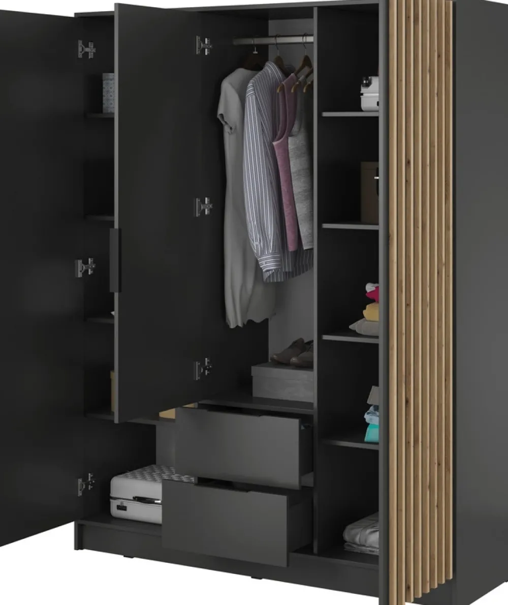 Meble Młodzieżowe|Zestawy Mebli Do Przedpokoju>PIASKI Szafa garderoba 155 cm KELLY