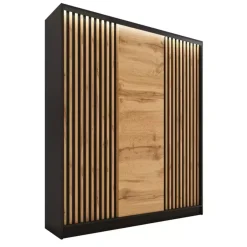 Szafy Trzydrzwiowe|Szafy Do Przedpokoju>BROMARKT Szafa garderoba przesuwna z lamelami LOFT 150 cm