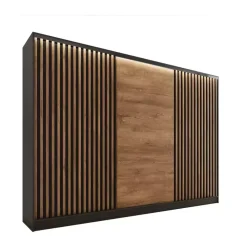 Szafy Przesuwne|Zestawy Mebli Do Przedpokoju>BROMARKT Szafa garderoba z lamelami LOFT 280 cm lefkas