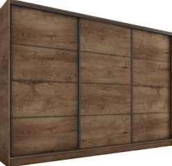 Zestawy Mebli Do Przedpokoju|Szafy Trzydrzwiowe>BROMARKT Szafa loftowa przesuwna 250 cm LOFT dąb lefkas